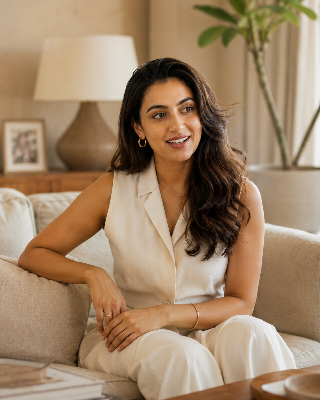 Belvie Beauty Insider smiling warmly at home